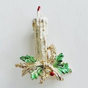 Mid-Century Gerrys Christmas Candle Brooch